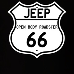 Highway Route Sign Jeep 1966 Open Body Roadster T Shirt
