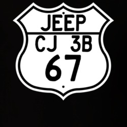 Highway Route Sign Jeep 1967 CJ 3B T Shirt
