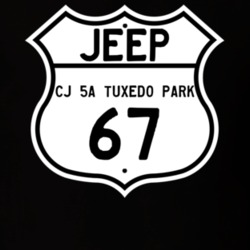 Highway Route Sign Jeep 1967 CJ 5A Tuxedo Park T Shirt