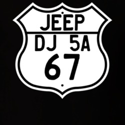 Highway Route Sign Jeep 1967 DJ 5A T Shirt