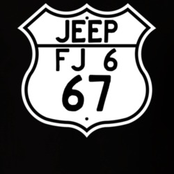 Highway Route Sign Jeep 1967 FJ 6 T Shirt