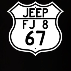 Highway Route Sign Jeep 1967 FJ 8 T Shirt