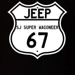 Highway Route Sign Jeep 1967 SJ Super Wagoneer T Shirt