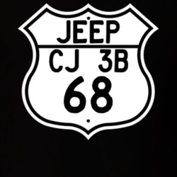 Highway Route Sign Jeep 1968 CJ 3B T Shirt