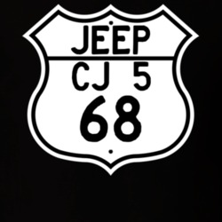 Highway Route Sign Jeep 1968 CJ 5 T Shirt