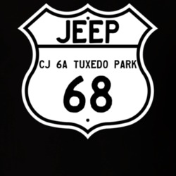 Highway Route Sign Jeep 1968 CJ 6A Tuxedo Park T Shirt