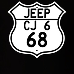 Highway Route Sign Jeep 1968 CJ 6 T Shirt
