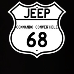 Highway Route Sign Jeep 1968 Commando Convertible T Shirt