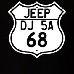 Highway Route Sign Jeep 1968 DJ 5A T Shirt