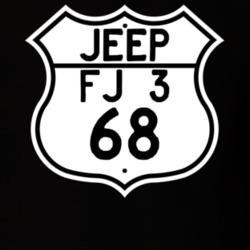 Highway Route Sign Jeep 1968 FJ 3 T Shirt