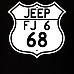 Highway Route Sign Jeep 1968 FJ 6 T Shirt
