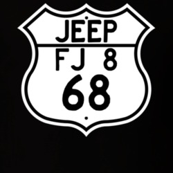 Highway Route Sign Jeep 1968 FJ 8 T Shirt