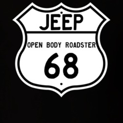 Highway Route Sign Jeep 1968 Open Body Roadster T Shirt