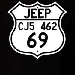 Highway Route Sign Jeep 1969 CJ5 462 T Shirt