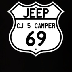 Highway Route Sign Jeep 1969 CJ 5 Camper T Shirt