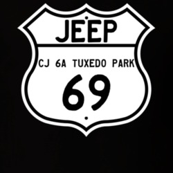Highway Route Sign Jeep 1969 CJ 6A Tuxedo Park T Shirt