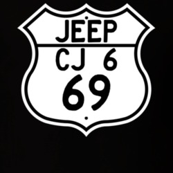 Highway Route Sign Jeep 1969 CJ 6 T Shirt