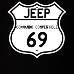 Highway Route Sign Jeep 1969 Commando Convertible T Shirt