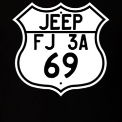 Highway Route Sign Jeep 1969 FJ 3A T Shirt