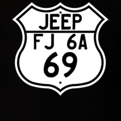 Highway Route Sign Jeep 1969 FJ 6A T Shirt