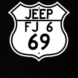 Highway Route Sign Jeep 1969 FJ 6 T Shirt