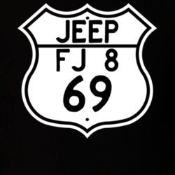 Highway Route Sign Jeep 1969 FJ 8 T Shirt