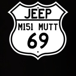 Highway Route Sign Jeep 1969 M151 MUTT T Shirt