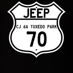 Highway Route Sign Jeep 1970 CJ 6A Tuxedo Park T Shirt