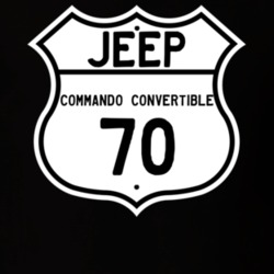 Highway Route Sign Jeep 1970 Commando Convertible T Shirt
