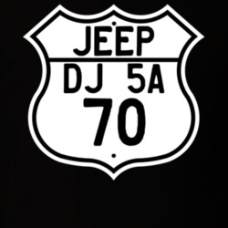 Highway Route Sign Jeep 1970 DJ 5A T Shirt