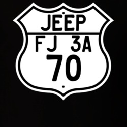 Highway Route Sign Jeep 1970 FJ 3A T Shirt
