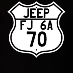 Highway Route Sign Jeep 1970 FJ 6A T Shirt