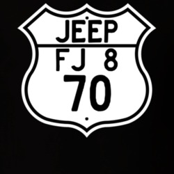 Highway Route Sign Jeep 1970 FJ 8 T Shirt