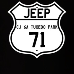 Highway Route Sign Jeep 1971 CJ 6A Tuxedo Park T Shirt