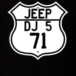 Highway Route Sign Jeep 1971 DJ 5 T Shirt