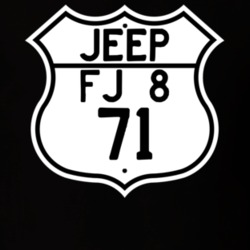 Highway Route Sign Jeep 1971 FJ 8 T Shirt