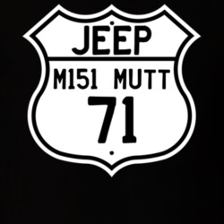 Highway Route Sign Jeep 1971 M151 MUTT T Shirt