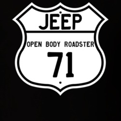 Highway Route Sign Jeep 1971 Open Body Roadster T Shirt
