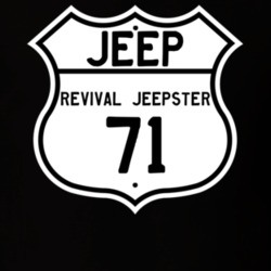 Highway Route Sign Jeep 1971 Revival Jeepster T Shirt
