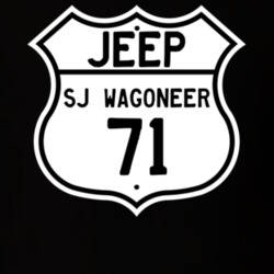 Highway Route Sign Jeep 1971 SJ Wagoneer T Shirt
