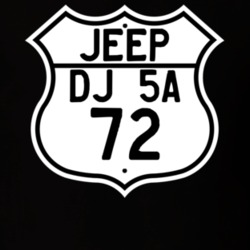 Highway Route Sign Jeep 1972 DJ 5A T Shirt