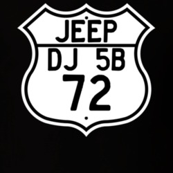 Highway Route Sign Jeep 1972 DJ 5B T Shirt