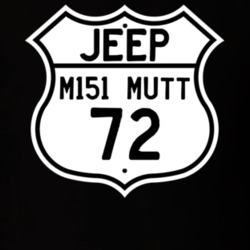 Highway Route Sign Jeep 1972 M151 MUTT T Shirt