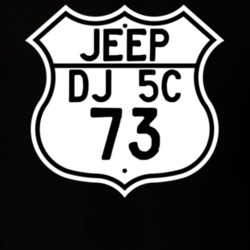 Highway Route Sign Jeep 1973 DJ 5C T Shirt