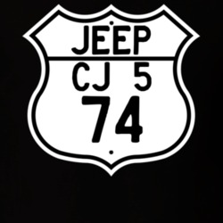 Highway Route Sign Jeep 1974 CJ 5 T Shirt
