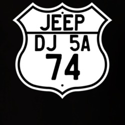 Highway Route Sign Jeep 1974 DJ 5A T Shirt