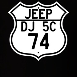 Highway Route Sign Jeep 1974 DJ 5C T Shirt
