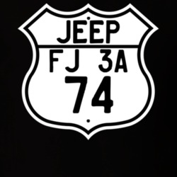 Highway Route Sign Jeep 1974 FJ 3A T Shirt