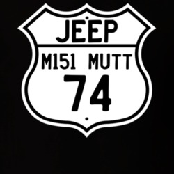 Highway Route Sign Jeep 1974 M151 MUTT T Shirt