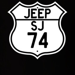 Highway Route Sign Jeep 1974 SJ T Shirt